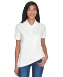 8530 UltraClub® Ladies' Classic Pique Cotton Polo WHITE