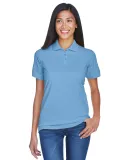 8530 UltraClub® Ladies' Classic Pique Cotton Polo CORNFLOWER