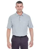 8544 UltraClub® Adult Whisper Pique Blend Polo wi HEATHER GREY