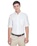 8972 UltraClub® Men's Classic Wrinkle-Free Blend  WHITE