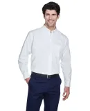 8975 UltraClub® Men's Whisper Twill Blend Woven S WHITE