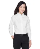 8990 UltraClub® Ladies' Classic Wrinkle-Free Blen WHITE