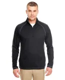 8398 UltraClub® Adult Cool & Dry Sport 1/4-Zip Pe BLACK/ CHARCOAL