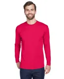 8422 UltraClub® Adult Cool & Dry Sport Long-Sleev RED