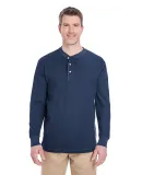 8456 UltraClub® Adult Mini Thermal Cotton Henley NAVY