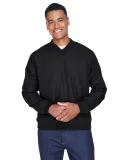 8926 UltraClub® Adult Long-Sleeve Microfiber Cros BLACK/ BLACK