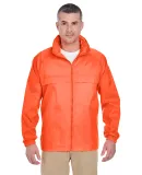 8929 UltraClub® Adult Hooded Nylon Zip-Front Pack BRIGHT ORANGE