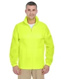 8929 UltraClub® Adult Hooded Nylon Zip-Front Pack BRIGHT YELLOW