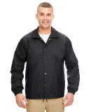 8944 UltraClub® Adult Nylon Coaches Jacket  BLACK