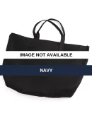 8863 UltraClub® Cotton Canvas Zippered Tote with  NAVY