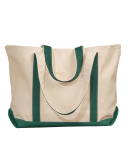 8872 Liberty Bags - 16 Ounce Cotton Canvas Tote in Natural/ fo grn