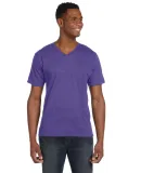 982 ANVIL NEW SOFT SPUN FASHION FIT V-NECK TEE HEATHER PURPLE