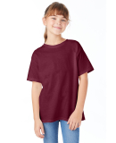 Hanes 5480 Heavyweight Youth T-shirt in Maroon