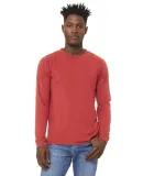 BELLA+CANVAS 3501 Long Sleeve T-Shirt in Red triblend