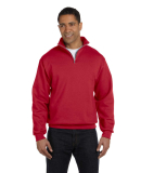 JERZEES 995 Adult New Blend Zip Cadet Collar Sweat in True red