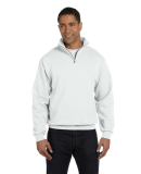 JERZEES 995 Adult New Blend Zip Cadet Collar Sweat in White