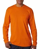 1730 Bayside Adult Long-Sleeve Tee With Pocket in Bright orange