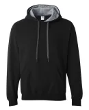 185C00 Gildan Adult Heavy BlendContrast Hooded Swe BLACK/ SPORT GRY