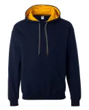 185C00 Gildan Adult Heavy BlendContrast Hooded Swe NAVY/ GOLD