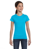 2616 LA T Girls' Fine Jersey Longer Length T-Shirt in Aqua