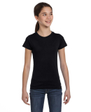 2616 LA T Girls' Fine Jersey Longer Length T-Shirt in Black