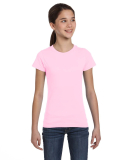 2616 LA T Girls' Fine Jersey Longer Length T-Shirt in Pink