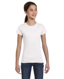 2616 LA T Girls' Fine Jersey Longer Length T-Shirt in White