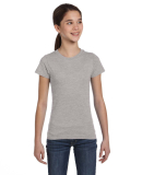 2616 LA T Girls' Fine Jersey Longer Length T-Shirt in Heather