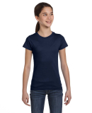 2616 LA T Girls' Fine Jersey Longer Length T-Shirt in Navy