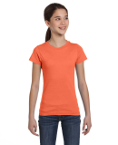 2616 LA T Girls' Fine Jersey Longer Length T-Shirt in Papaya