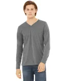 BELLA+CANVAS 3425 Mens Tri-Blend Long Sleeve V-Nec in Grey triblend