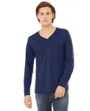 BELLA+CANVAS 3425 Mens Tri-Blend Long Sleeve V-Nec in Navy triblend