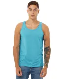 BELLA+CANVAS 3480 Unisex Cotton Tank Top in Aqua triblend