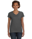 3507 LA T Ladies V-Neck Longer Length T-Shirt in Charcoal