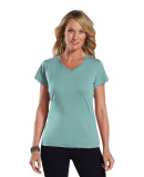 3507 LA T Ladies V-Neck Longer Length T-Shirt in Chill