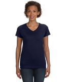 3507 LA T Ladies V-Neck Longer Length T-Shirt in Navy