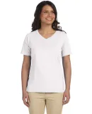 3587 LA T Ladies' V-Neck T-Shirt WHITE