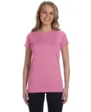 3616 LA T Juniors' Fine Jersey Longer Length T-Shi PINK