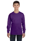 5400B Gildan Youth Heavy Cotton Long Sleeve T-Shir in Purple