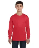 5400B Gildan Youth Heavy Cotton Long Sleeve T-Shir in Red