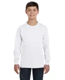 5400B Gildan Youth Heavy Cotton Long Sleeve T-Shir in White