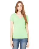 BELLA 6035 Womens Deep V-Neck T-shirt in Neon green