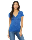 BELLA 6035 Womens Deep V-Neck T-shirt in True royal mrble