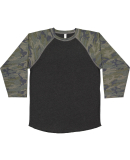 6130 LA T Youth Vintage Baseball T-Shirt in Vn smke/ vn camo