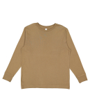 6201 LA T Youth Fine Jersey Long Sleeve T-Shirt in Coyote brown