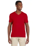 64V00 Gildan Adult Softstyle V-Neck T-Shirt in Cherry red