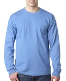 8100 Bayside Adult Long-Sleeve Cotton Tee with Poc in Carolina blue