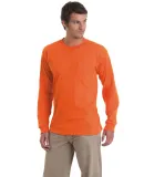 8100 Bayside Adult Long-Sleeve Cotton Tee with Poc in Bright orange