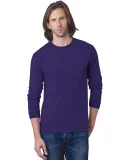 8100 Bayside Adult Long-Sleeve Cotton Tee with Poc in Purple