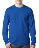 8100 Bayside Adult Long-Sleeve Cotton Tee with Poc in Royal blue